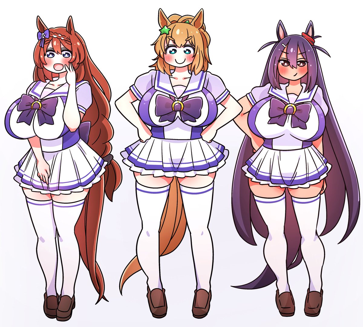 DEBESOPHANTOMs's tweet photo. 昔描いたウマ娘 SFW 
スーパークリーク
タイキシャトル
ヒシアマゾン https://t.co/6mMPqMU2pg