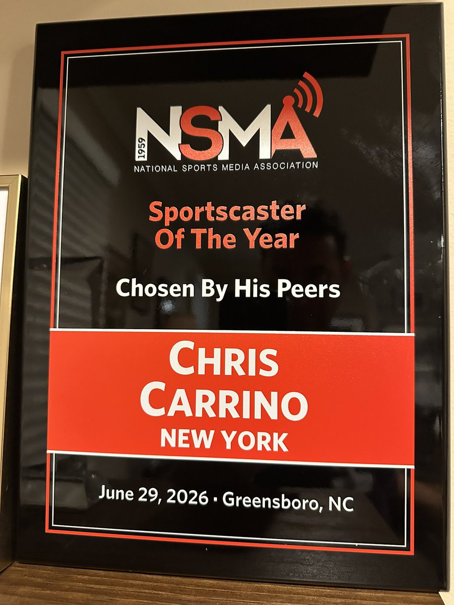ChrisCarrino's tweet photo. I’m incredibly honored to be chosen by my peers in a state with some of the greatest sportscasters in the country. 

Thanks so much to Dave Goren and @NSMASportsMedia 
#NSMA66

#jazzyair2 #pridemobility https://t.co/SuSUoWMEdj