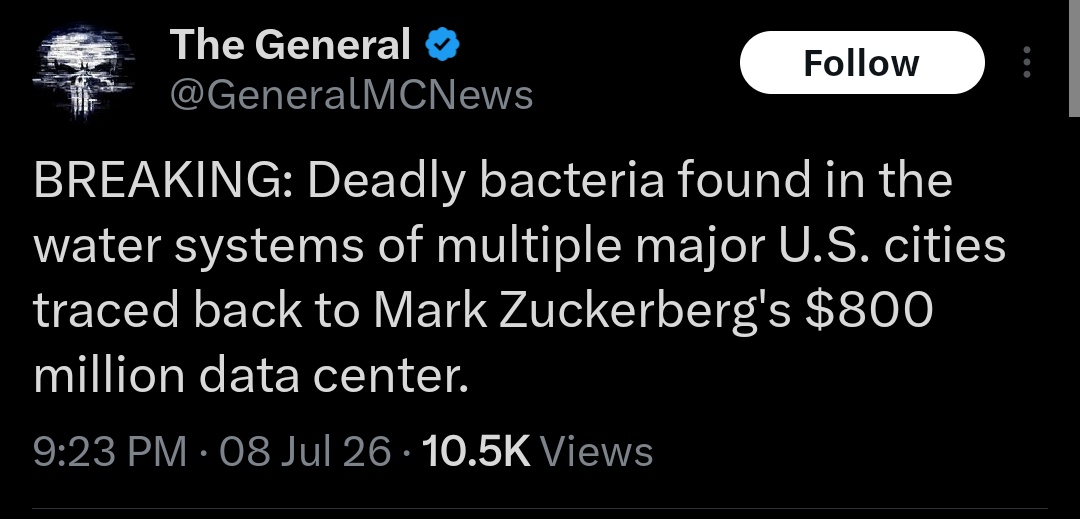 WeWillBeFree24's tweet photo. It's going to get worse.

We can adapt to a lot of shit, but we can't live without drinking water. 

Read that again. https://t.co/NlbAbukhZ3