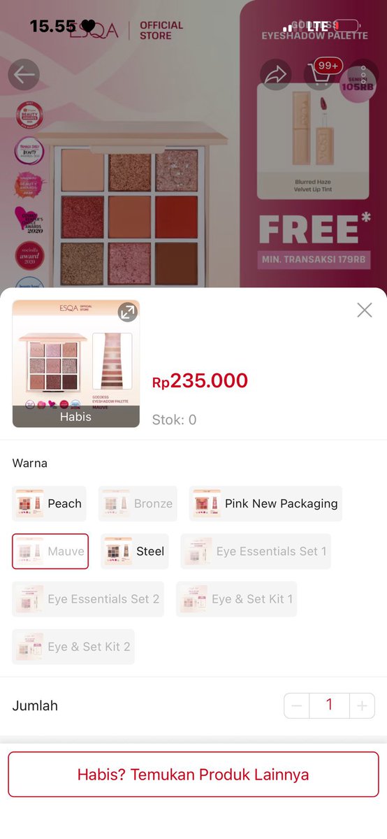 dumpflowahh's tweet photo. wts esqa goddes eyeshadow palette shade mauve only 120k bisa 🍊 gratis ongkir yuk cuma 1 https://t.co/YzfaqCdSkc