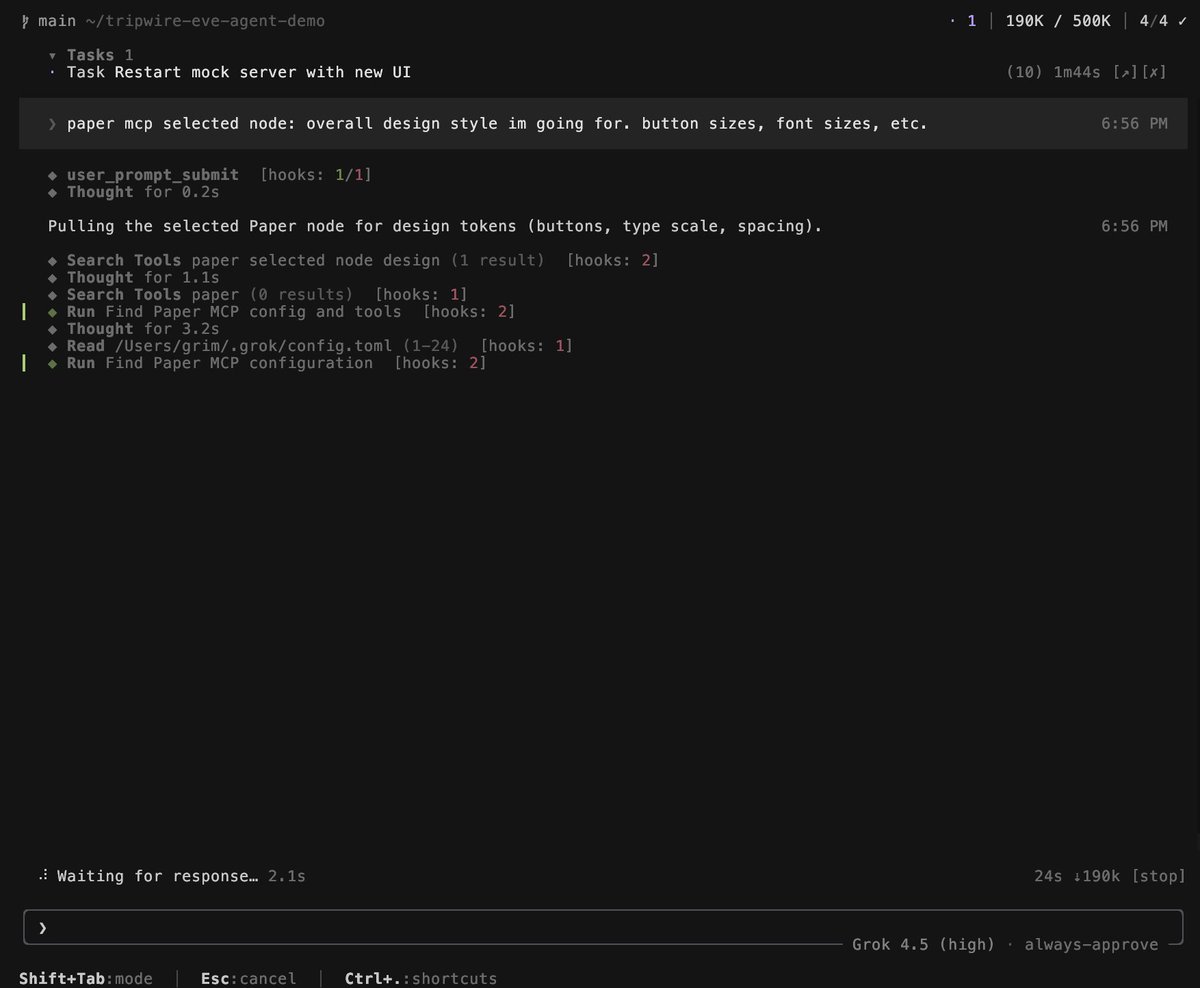 grimcodes's tweet photo. Grok Build mogs Claude Code &amp; Codex TUIs i can't lie. 

Not to mention the perf of Grok 4.5...

It's not even a competition at this point.

Good shit xAI team https://t.co/Qj1wCt4vhj