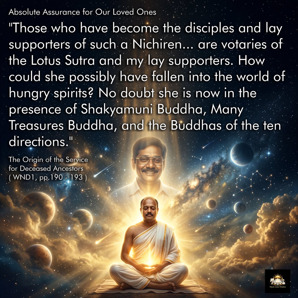 fifthgen's tweet photo. Absolute Assurance for Our Loved Ones
The Origin of the Service for Deceased Ancestors  WND1
https://t.co/vLEMH4NM5z
#DailyGosho #NichirenBuddhism #TamilGosho #NamMyohoRengeKyo #AbsoluteAssurance #AncestorsPeace #SokaGakkai #FaithAndLove #InspirationalTamil  #Hope #EternalLife https://t.co/Zdq7h0tzMe
