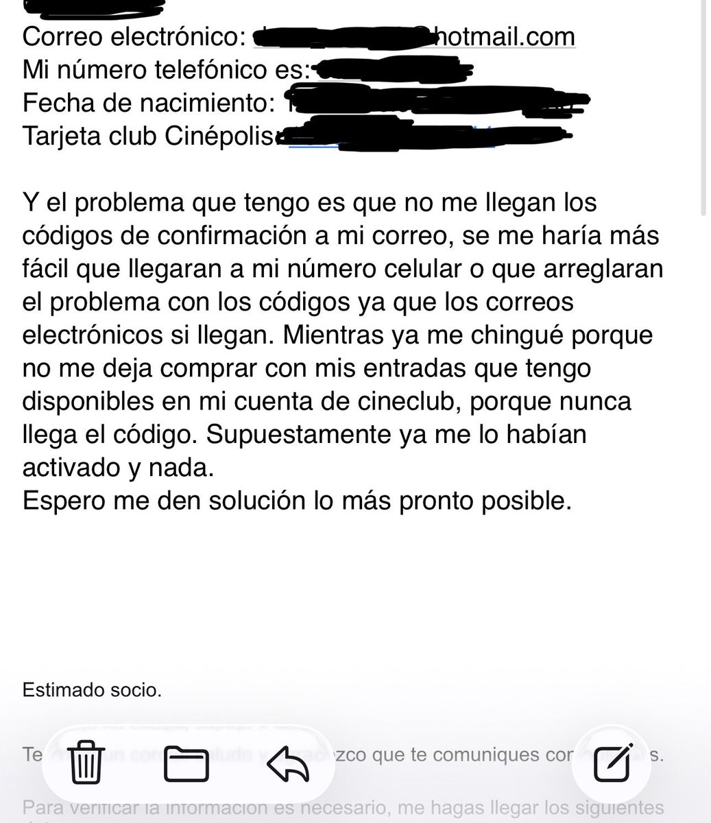 DaveRenegade's tweet photo. @Cinepolis @Profeco pésima experiencia, la que acabo de vivir con Cinepolis y su atención al cliente, una vergüenza ahí les dejo las fotos para que vean la historia. Nunca solucionaron nada y dan por terminar el caso como si ya se hubiese solucionado, sigo sin poder comprar nada. https://t.co/2J1WncnKQq