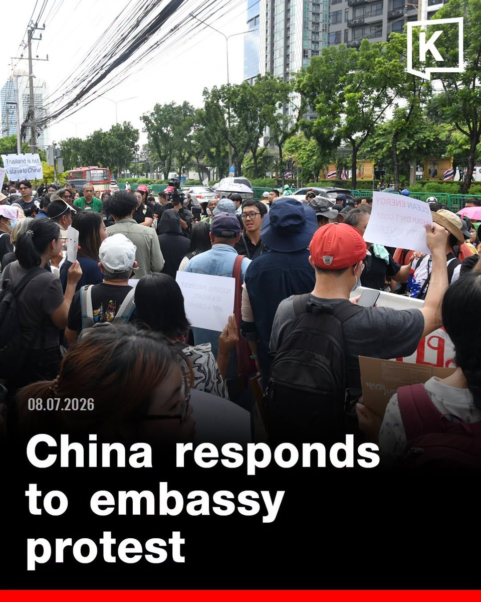 KhaosodEnglish's tweet photo. #China has responded after protesters gathered outside its embassy in Bangkok and consulate in Chiang Mai over heavy metal contamination in #Mekong tributaries.

#ThaiChina #ChineseEmbassy https://t.co/kR1xG2C9bT