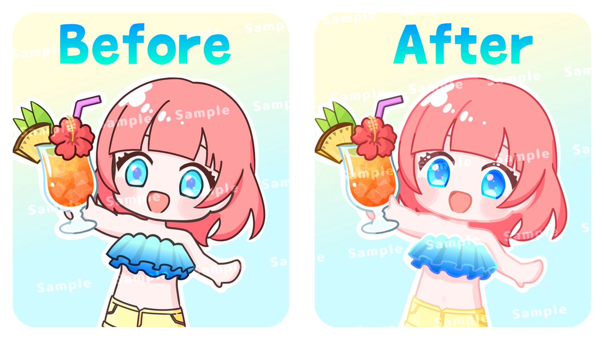 amami_cheer's tweet photo. 線が気になったので加筆！可愛い！(≧▽≦)
こちらは7月の返礼イラストです
何度か予約の機会を設けますねぇᐕ)ﾉ

引用に続く→ https://t.co/Iv45Xtjxrt