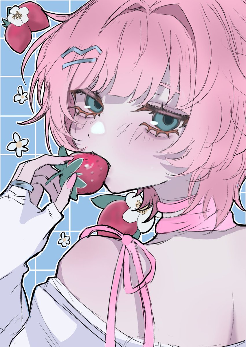 7_humi_'s tweet photo. 苺食べたい　#りりあーと https://t.co/LrrditBchT