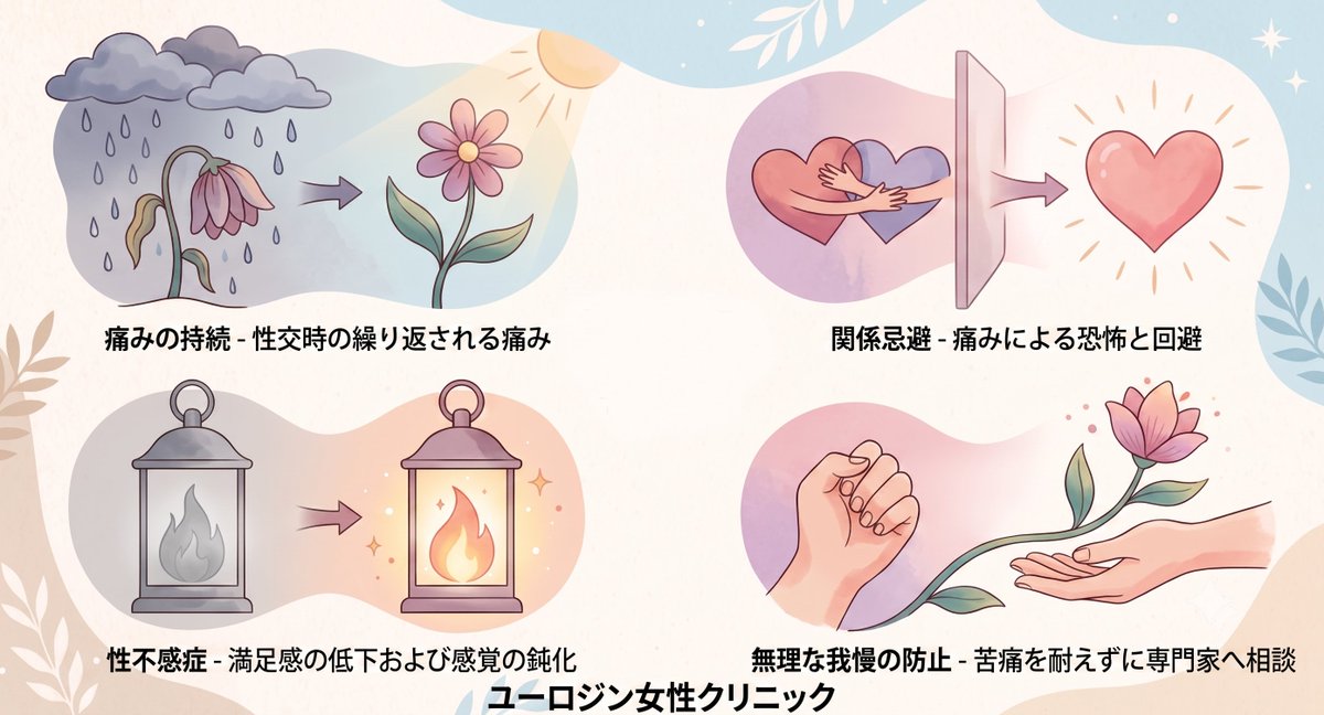 urogynjp's tweet photo. 性交痛や性不感症など、デリケートな悩みは一人で抱え込まずに専門医へ相談してみませんか？
LINE https://t.co/y87aRdhohU
ホームページ https://t.co/NLvmBUyKTv
#性交痛 #性不感症 #女性の悩み #婦人科 #デリケートゾーン #フェムケア #夫婦関係 #セックスレス #女性の健康 #ユロジン女性クリニック https://t.co/WnkjiulkfO