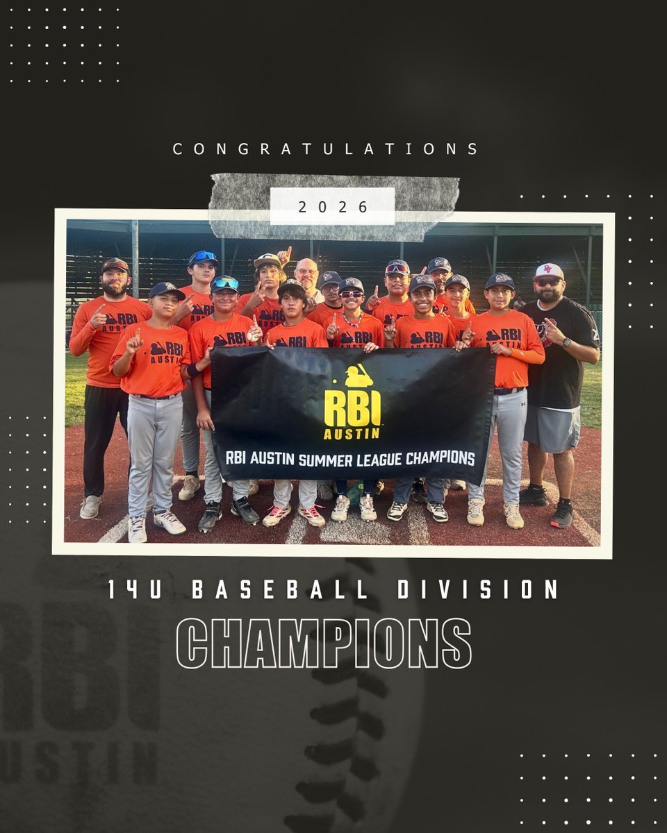 rbiaustin's tweet photo. Help us celebrate the Rockhounds! Our 14U Baseball Division Champions! 🏆 

#rbiaustin #rbibaseball https://t.co/r90PxG9wBh