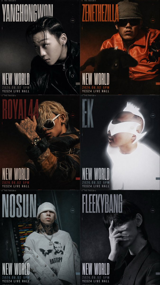 prx_presents's tweet photo. 26.08.02 5PM 
뉴월드 공연 / NEW WORLD Concert
YANGHONGWON
ZENE THE ZILLA
Royal44
EK
Nosun
Fleekybang

📌Yes24live hall
#양홍원 #노선 #제네더질라 #로얄44 #플리키뱅 #EK #힙합 #공연 https://t.co/VVvZyanhbR