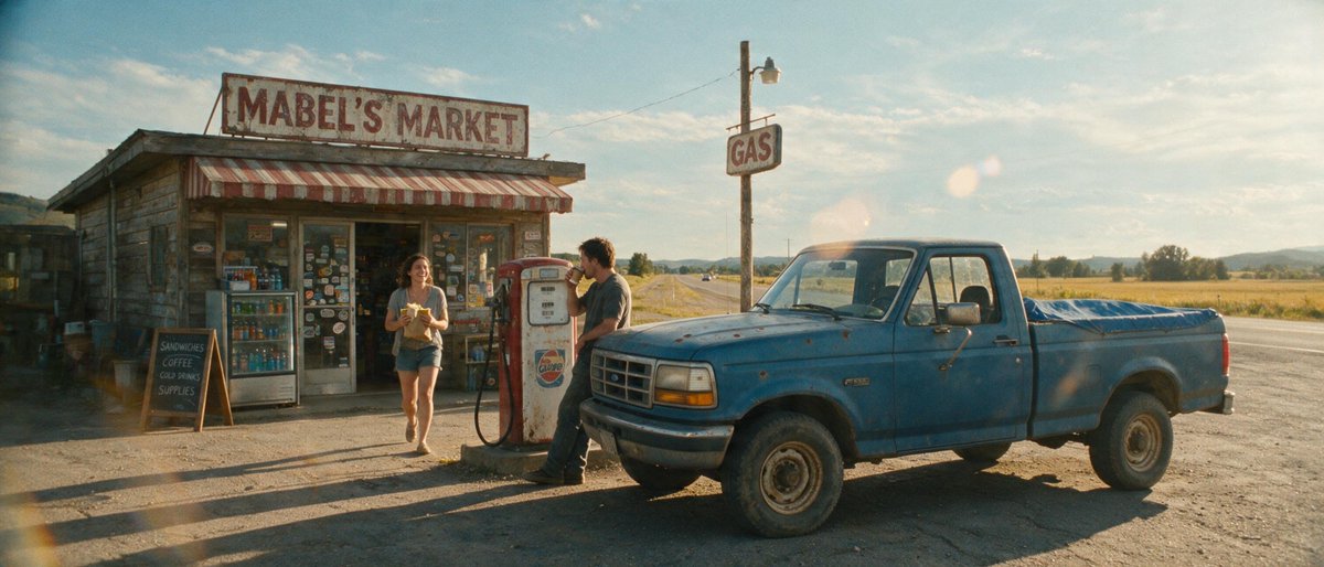 Desert Gas Station Road Movie Still