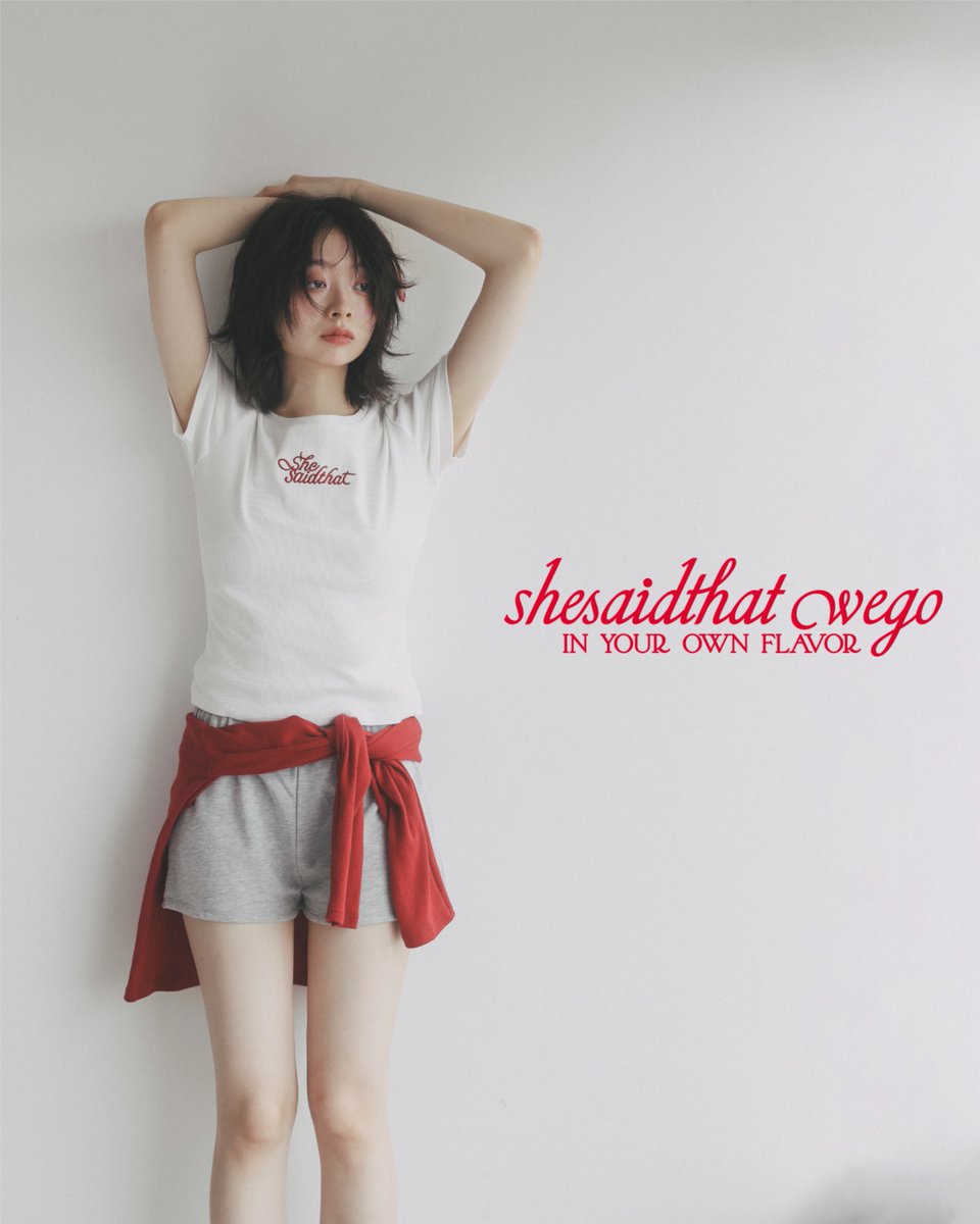 WEGO_press's tweet photo. カラフルな配色やポップなデザインが人気の韓国・ソウル初のブランド
『#shesaidthat 』と#WEGO のコラボアイテムが明日発売🍒
🔍詳しくはこちら
https://t.co/QoUtTDk9Jv

＜販売情報＞
■発売日：7月11日(土)
WEGO ONLINE STORE：7月11日(土) 10:00

■取扱店舗：［WEGO］心斎橋店／札幌ステラプレイス店／仙台パルコ店／大宮アルシェ店／SHIBUYA 109店／横浜ビブレ店／名古屋パルコ店／HEP FIVE店／広島店／福岡パルコ店／アミュプラザくまもと店
［WEGO 1.3.5...］原宿店
［WEB］WEGO ONLINE STORE

＜商品情報＞
・リブTEE ¥3,299(税込¥3,629)
サイズ：フリーサイズ
種類：ホワイト、レッド
・ビッグTEE ¥3,299(税込¥3,629)
サイズ：フリーサイズ
種類：ホワイト
・ハートボタンフリルTEE ¥3,599(税込¥3,959)
サイズ：フリーサイズ
種類：レッド
・タンクトップ ¥2,999(税込¥3,299)
サイズ：フリーサイズ
種類：ホワイト、レッド
・ハートポケットパンツ ¥3,599(税込¥3,959)
サイズ：フリーサイズ
種類：レッド
・シュシュ ¥1,299(税込¥1,429)
種類：ホワイト、レッド
・クリアトート ¥2,699(税込¥2,969)
種類：1種
・ハートトート ¥3,299(税込¥3,629)
種類：ホワイト、レッド
・ハートポーチチャーム ¥1,499(税込¥1,649)
種類：ホワイト、レッド
・キーホルダー ¥1,299(税込1,429)
種類：2種