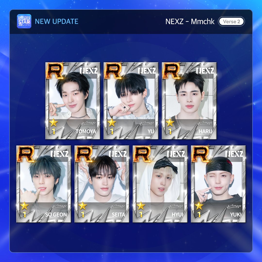 SuperStarJYP's tweet photo. [🎹] NEXZ - Mmchk [Verse 2]

SONG &amp; PACKAGE &amp; MISSION UPDATE!

Mmchk #2 한정 테마를 지금 바로 슈스제에서 만나보세요!
Get the limited theme right now on SSJ!

🎮https://t.co/DcinPPpmRP

#SSJ_BIRTHDAY_2026
#SUPERSTARJYPNATION #SSJ
#슈퍼스타제이와이피네이션 #슈스제
#NEXZ #넥스지 https://t.co/kVZXkW1ZcE