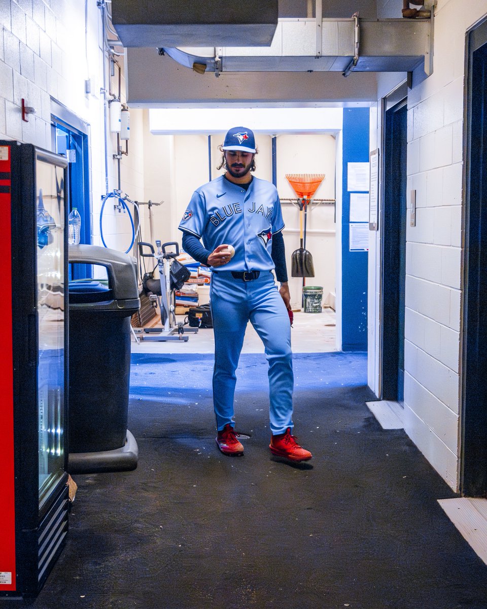 BlueJays's tweet photo. 👨🏻 Was there any doubt who was getting the game ball? #BlueJays50 https://t.co/gP4yrWqkjm