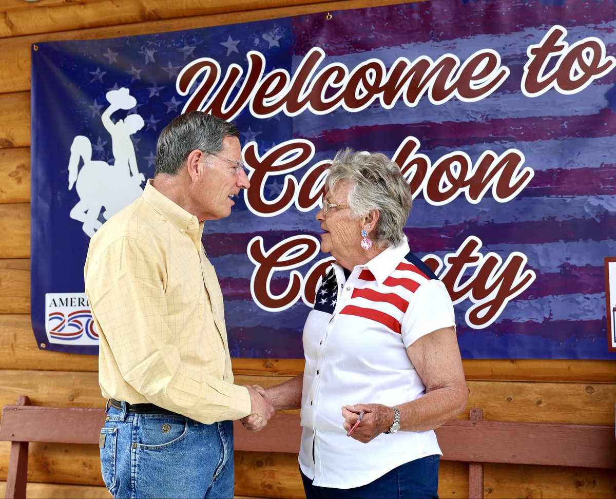 SenJohnBarrasso's tweet photo. Honored to celebrate America's 250th with a visit to the Grand Encampment Museum, where Wyoming author C.J. Box brought history to life by reading the Declaration of Independence. Today’s reading commemorates the first time the Declaration was read publicly on July 8, 1776. A meaningful reminder of the courage and enduring spirit that continues to shape our nation. #America250