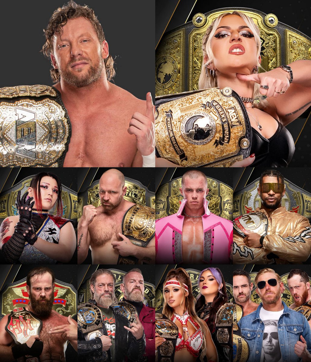 TheDrainmaker's tweet photo. AEW champions set after Beach Break. 🔥 https://t.co/6axKritzOH
