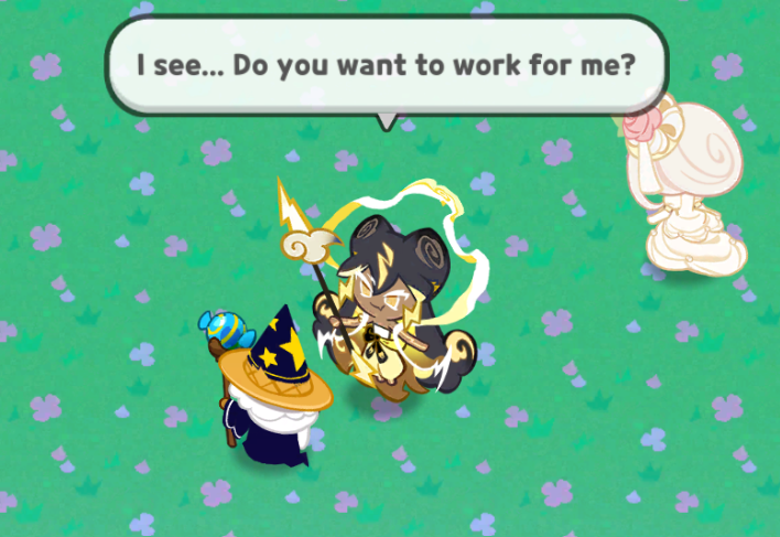 Mynxix's tweet photo. #cookieruncrumble Thinking of drawing of an alternative Wizard Cookie where he did end up taking Stormbringer's offer to work for her. https://t.co/YhRsxXacYb
