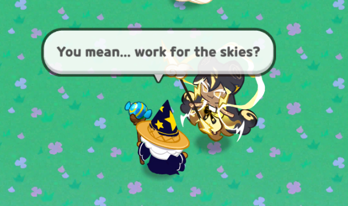 Mynxix's tweet photo. #cookieruncrumble Thinking of drawing of an alternative Wizard Cookie where he did end up taking Stormbringer's offer to work for her. https://t.co/YhRsxXacYb