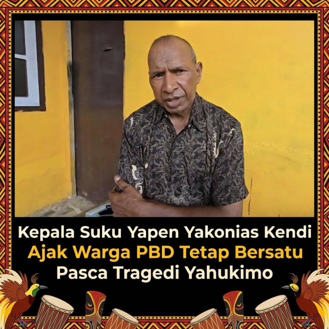 swicms's tweet photo. Kepala Suku Yapen Yakonias Kendi Ajak Warga PBD Tetap Bersatu Pasca Tragedi Yahukimo https://t.co/l4OAa0F0rc