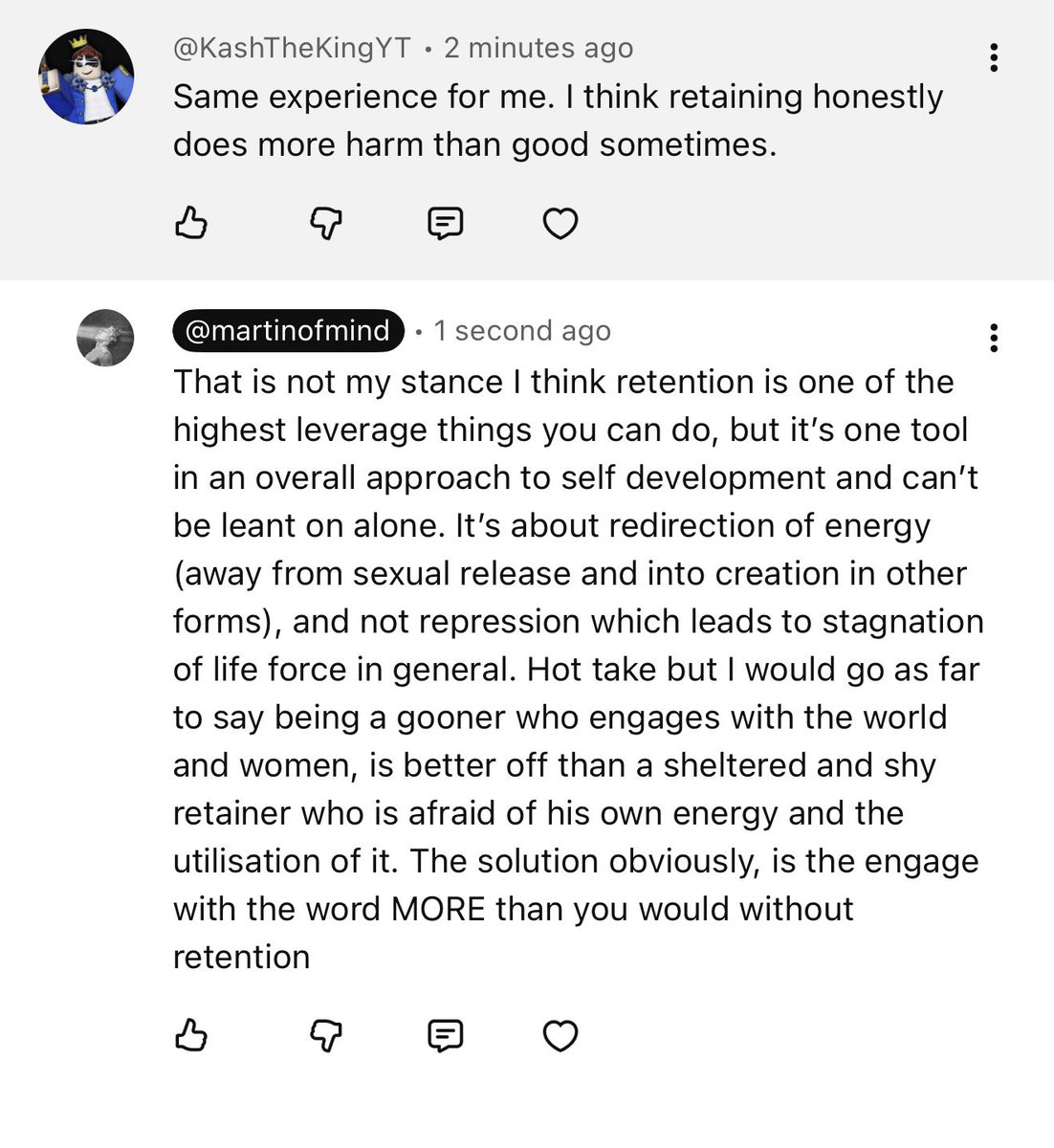 martinofmind's tweet photo. Without direction, semen retention can turn you from a rushing river into a stagnant lake. You’ve stopped releasing but you’ve poured that renewed energy into nothing. 

You’re no better off. https://t.co/DjndmkLhRo