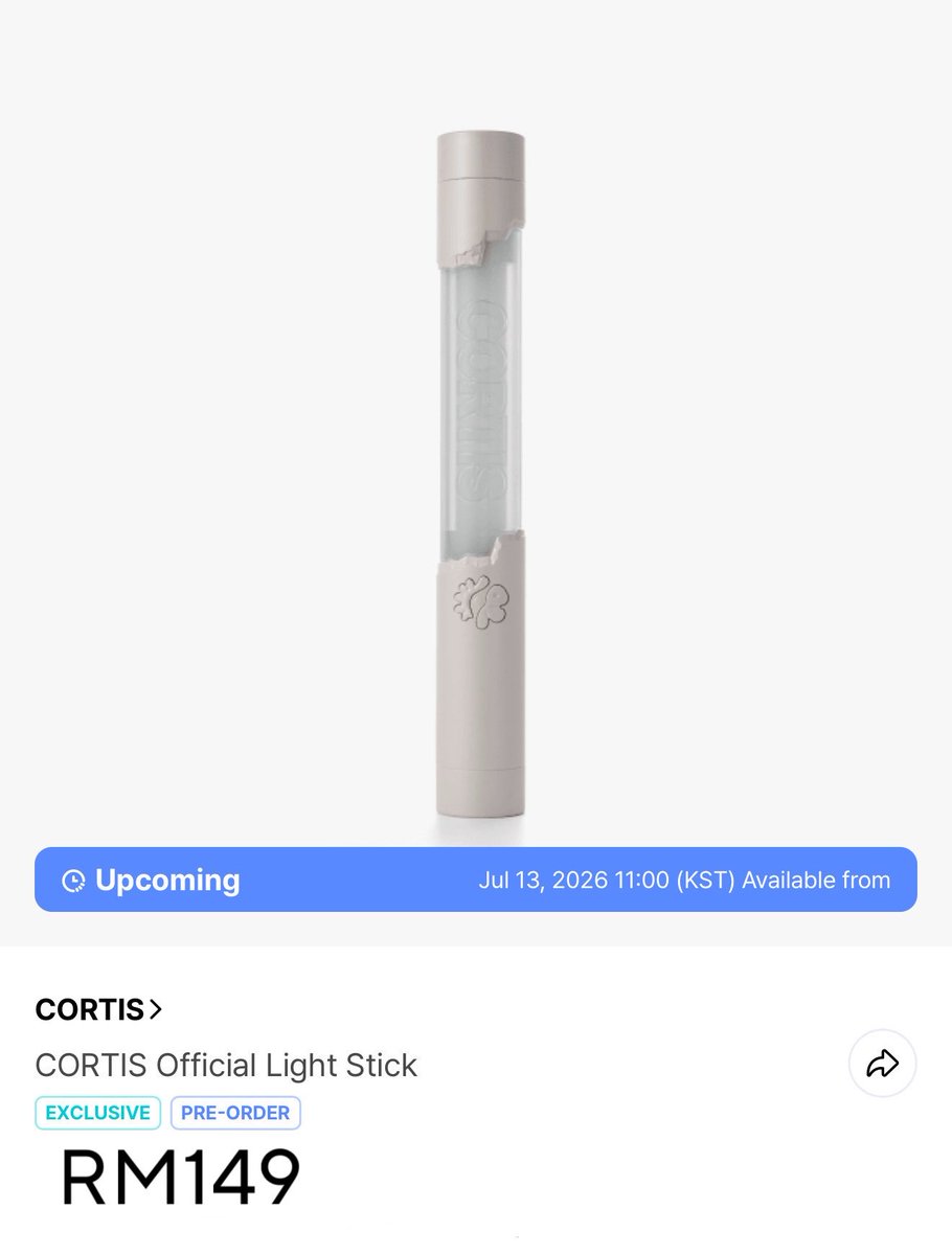 rvkooks's tweet photo. [HELP RT] THANKS  MY GO🇲🇾

CORTIS OFFICIAL LIGHT STICK 

- Price stated for 1st payment only
- Need 2nd payment for int shipping + local postage

Sales Open: 13 Jul 2026 

Dateline: until sold out

DM to order https://t.co/clAd3h8eX3