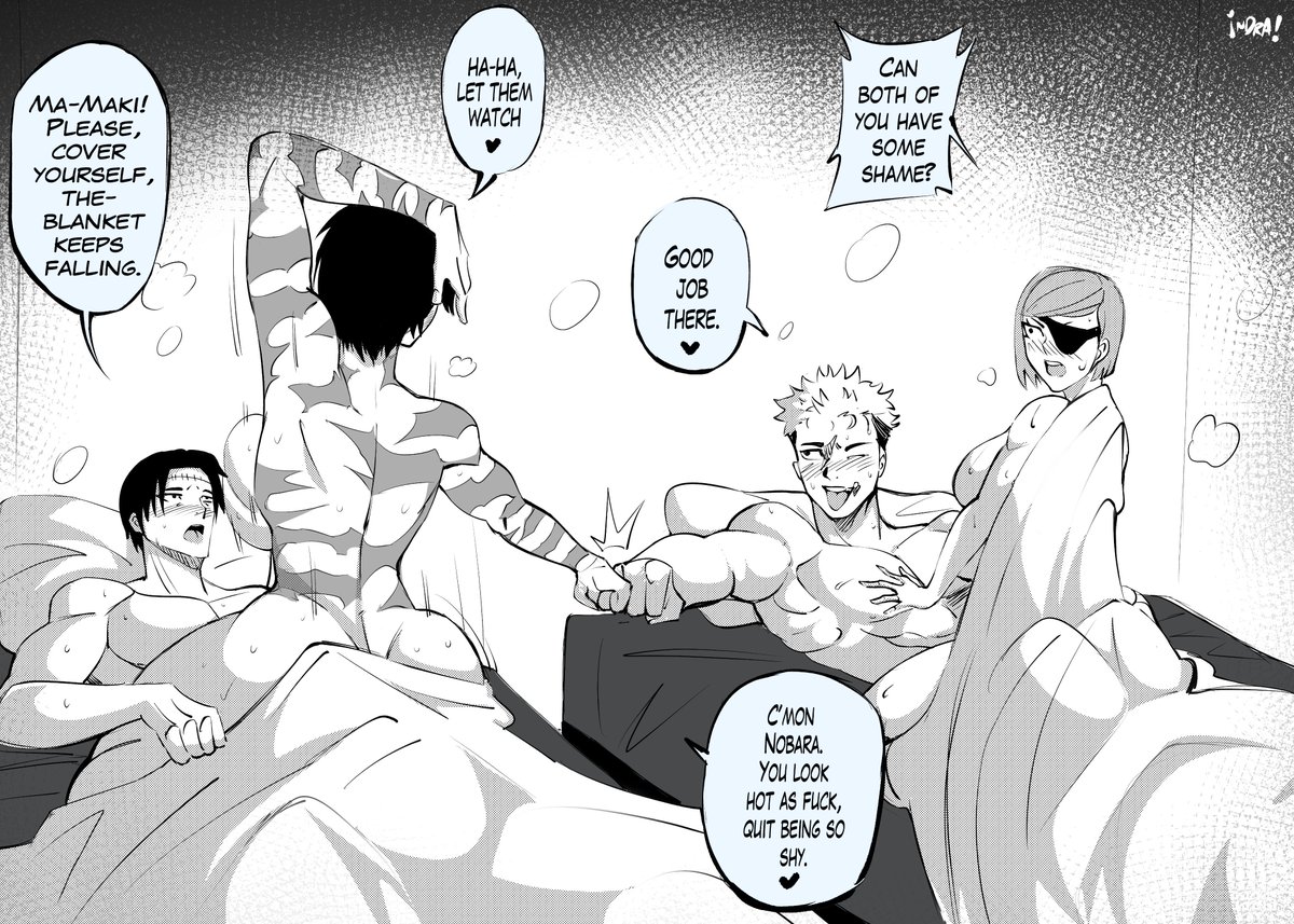 Maki_Znn_'s tweet photo. No sean tímidos, así se hace un buen trabajo en equipo~ ¿Cuándo se van a volver a unir a nosotros, Yuji, Nobara?

#SexRol #LewdRp https://t.co/B2vXlQbaOx