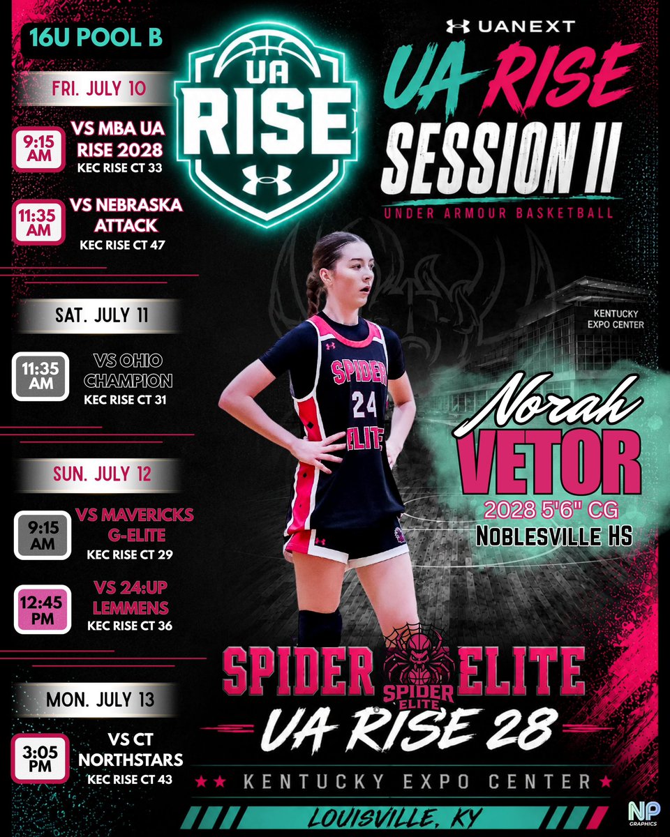 norahvetor's tweet photo. Can’t wait to compete this weekend with team, here’s my schedule for the weekend!! 

@SpiderElite2027 @Rocket_Dockery @NHSGirlsBBall https://t.co/2IPIxemu3V