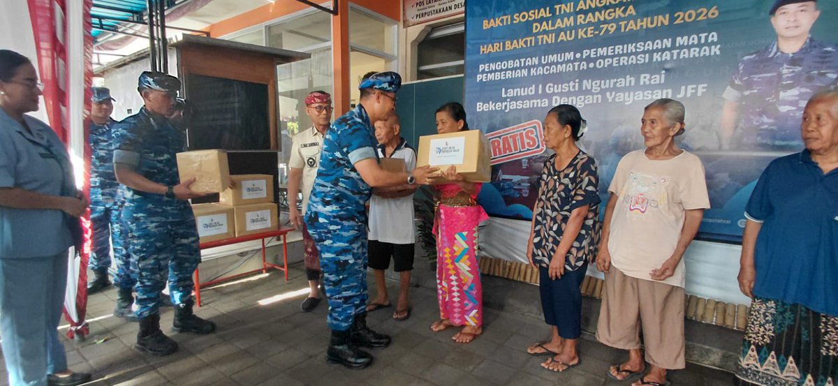 polsekdawanp's tweet photo. Kapolsek Dawan Hadiri Pembukaan Bakti Sosial TNI AU di Desa Besan

Kapolsek Dawan AKP I Ketut Nariawan, S.H., mewakili Kapolres Klungkung menghadiri pembukaan Bakti Sosial TNI Angkatan Udara dalam rangka Hari Bakti TNI AU ke-79 di Desa Besan, Kecamatan Dawan, Kamis (9/7/2026). https://t.co/qww6O3A96a