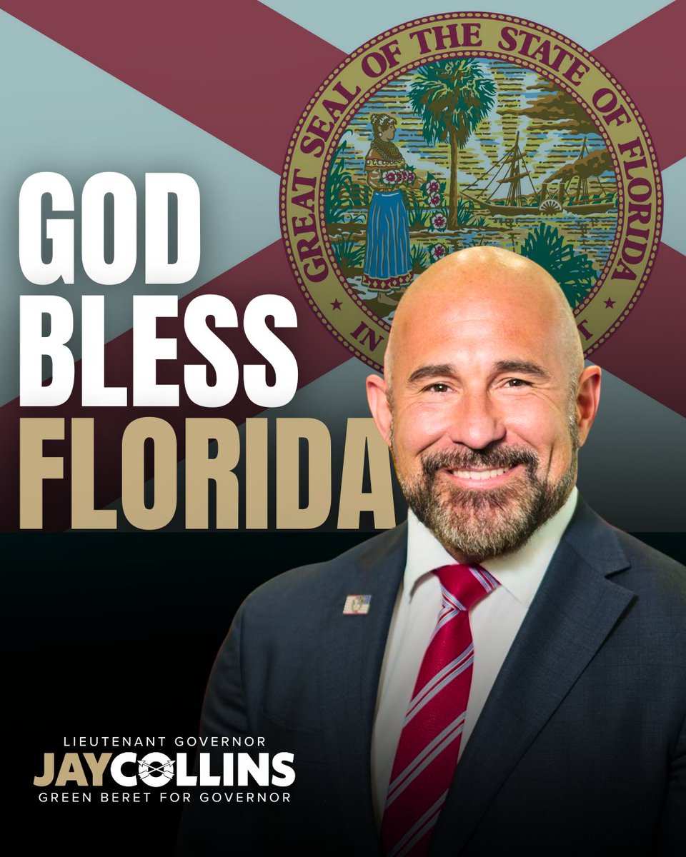 JayCollinsFL's tweet photo. I want to say what every Floridian knows in their bones: we are blessed to live in the greatest state in the greatest country God ever put on the face of the earth. https://t.co/erE2xk0Gio