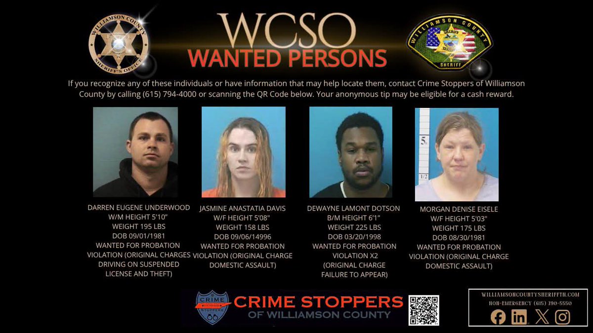 WCTN_CS's tweet photo. **UPDATED WANTED PERSONS**  🚨📷https://t.co/mXkNPAOZbx OR CALL 615-794-4000 TO SUBMIT AN ANONYMOUS TIP WITH A CALL TAKER. CASH REWARD FOR TIP LEADING TO ARREST https://t.co/4KBIuamcUb