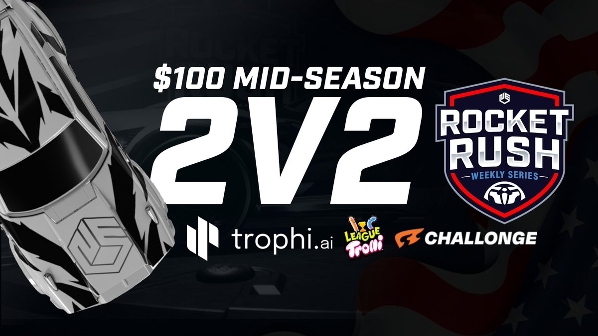 Nameless_LLC's tweet photo. ROCKET RUSH 2v2 MID-SEASON SHOWDOWN 

Date: July 25, 2026 7:00 PM
Region: North America (Servers are NA EST)  

2v2 Double Elimination  
1st: $70 
2nd: $30  

Registration: 
https://t.co/tltSan2Ccg

Discord: 
https://t.co/rf1VZcQyEY

#LeagueTrolli #trophiai https://t.co/5NSWmXsUUb