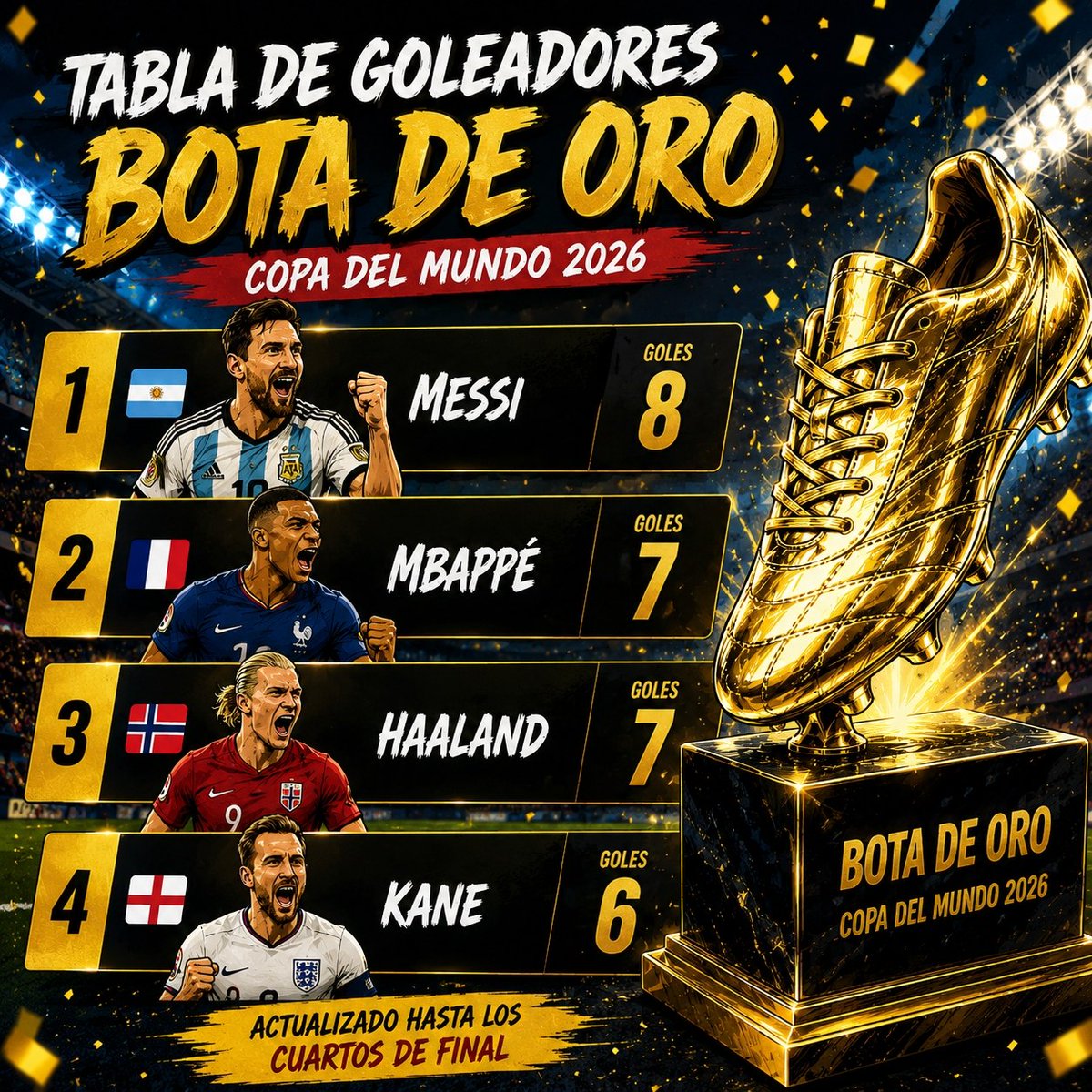 Lucromx's tweet photo. 😂📱 Un usuario bromeó con Haaland en Snapchat:
🗣️ "Messi acaba de marcar. Creo que ya no vas a ganar la Bota de Oro."
Haaland respondió con una sola palabra:
"True." 😂
👀 Pero mañana le toca jugar a Mbappé...
¿Hasta dónde podrá cambiar la pelea por la Bota de Oro? ⚽🔥
#Fútbol https://t.co/Do96afliBj