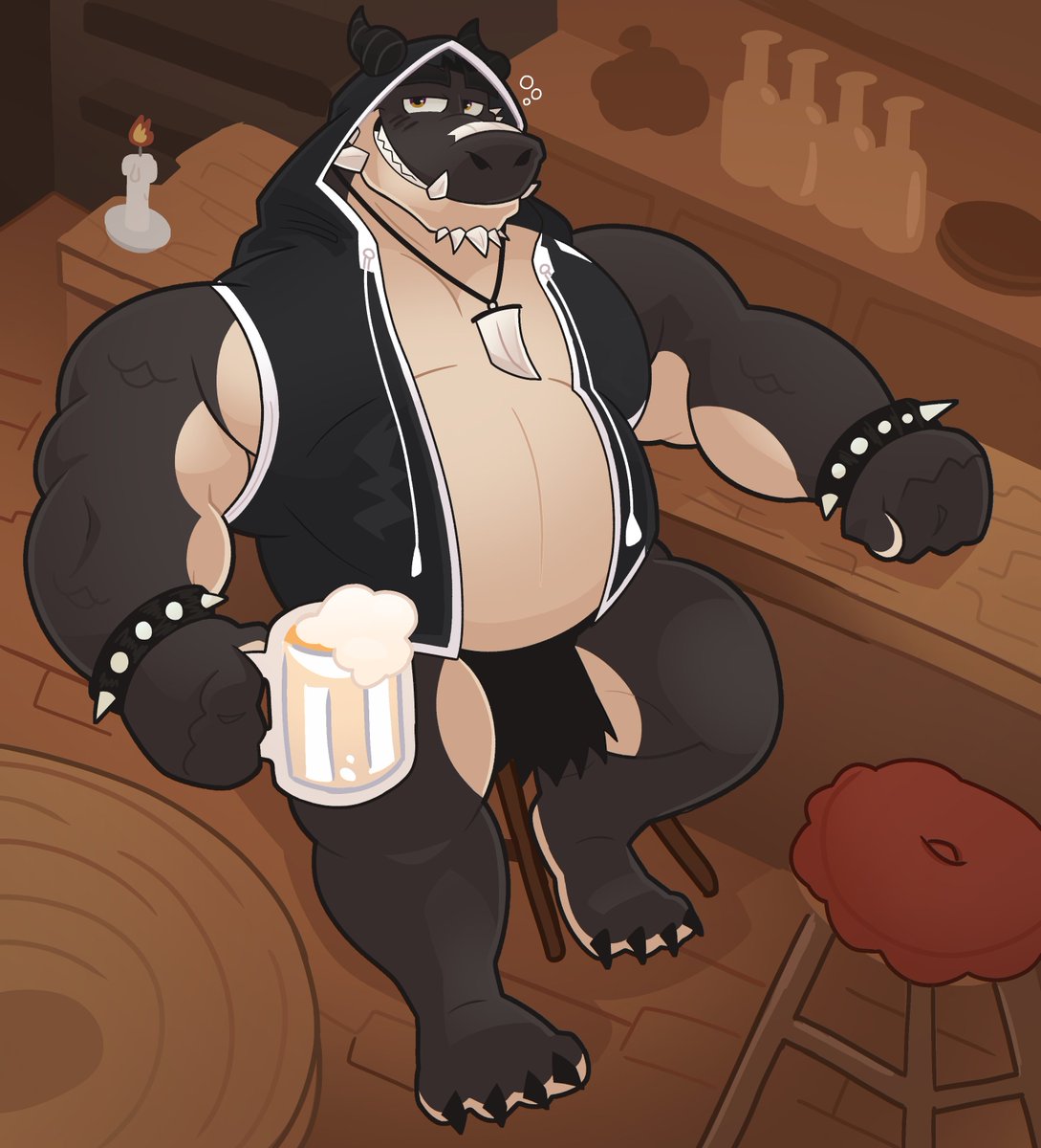 juanchodrilo_'s tweet photo. "This big kobold invites you a drink! 🍻" https://t.co/fwRQbxpxdR