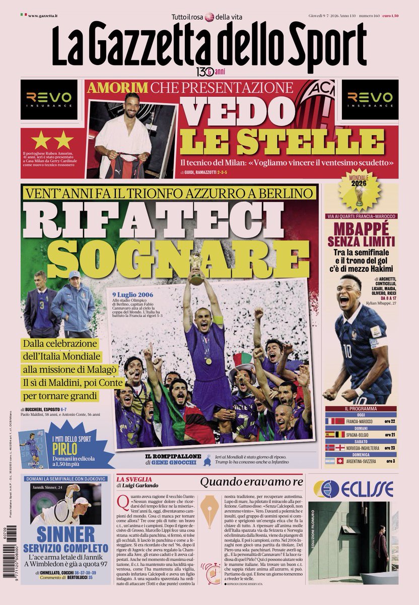 capuanogio's tweet photo. Prima pagina #Gazzetta https://t.co/PC6gSqrUp0