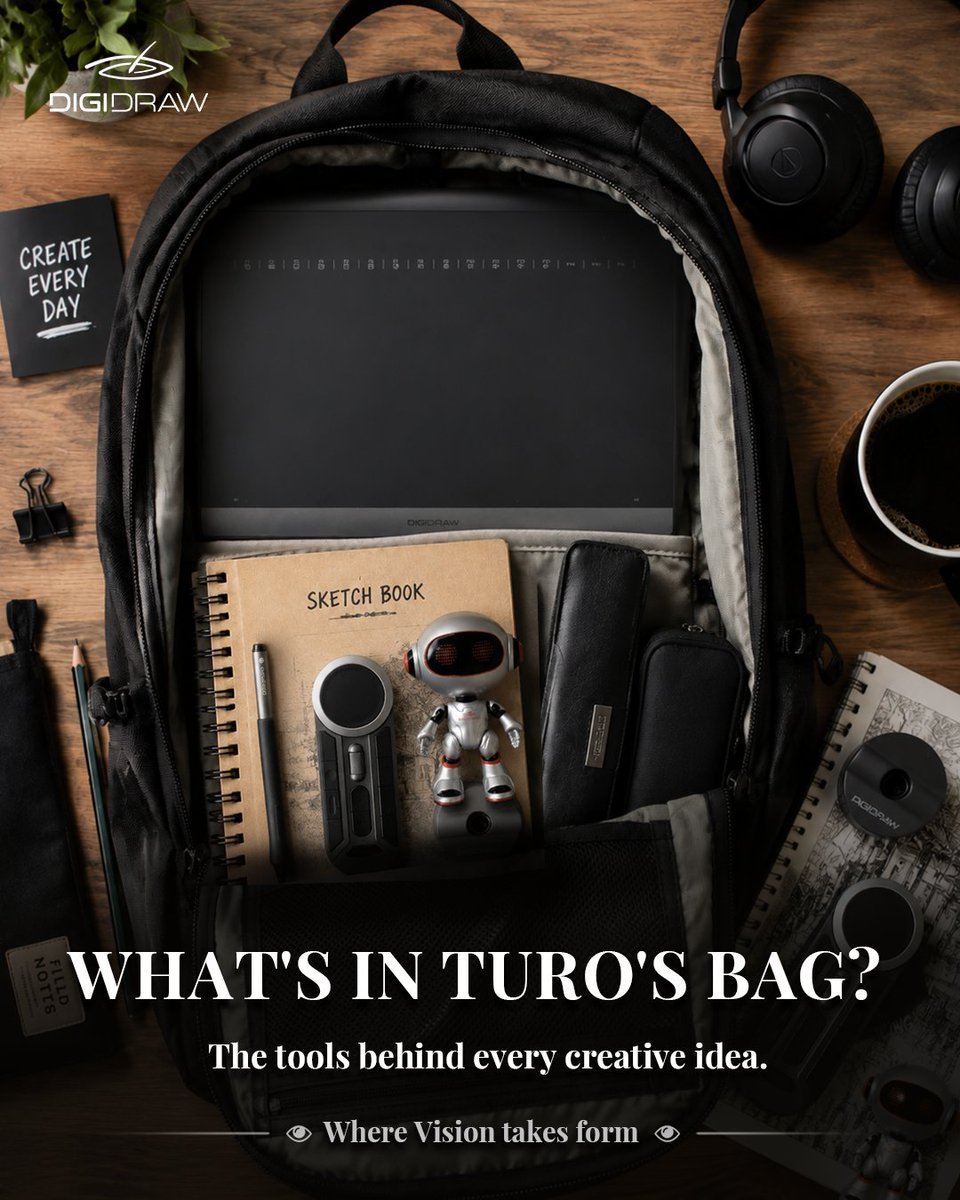 digidrawglobal's tweet photo. 🎒 What's in Turo's Bag?
A DigiDraw tablet, a stylus, creative essentials, and endless ideas waiting to take shape. ✨
The tools behind every creative journey.
DigiDraw | Where Vision Takes Form
#digidraw #turo #digitalart #drawingtablet #digitalartist #creativeworkflow https://t.co/V9GJWknezC