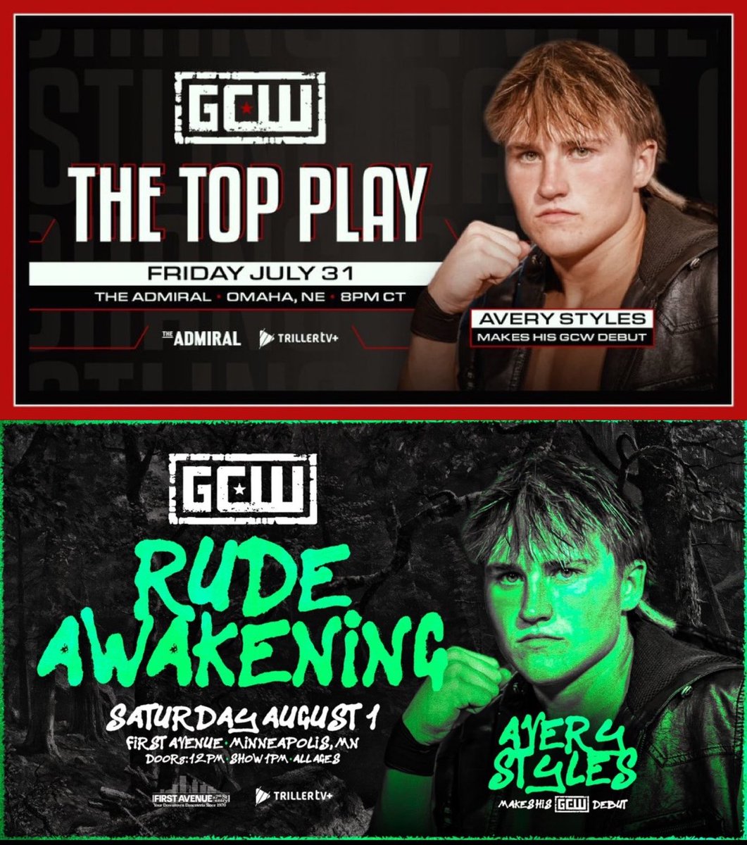WrestlePurists's tweet photo. Avery Styles, son of AJ Styles, will be wrestling in GCW on July 31st and August 1st! https://t.co/cIJrIBRkhs