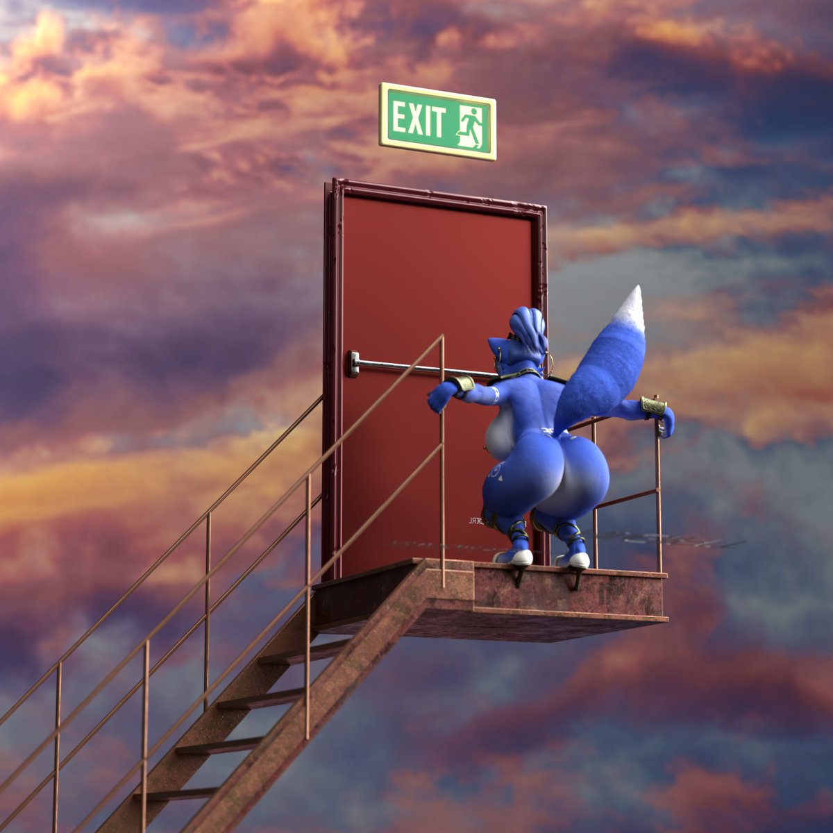 Markmurders's tweet photo. #krystal blocking the exit with her big ass 
#furry #blender #nsfwart 

model by @DogZeela
plz like and retweet https://t.co/44M5A7W6Yc