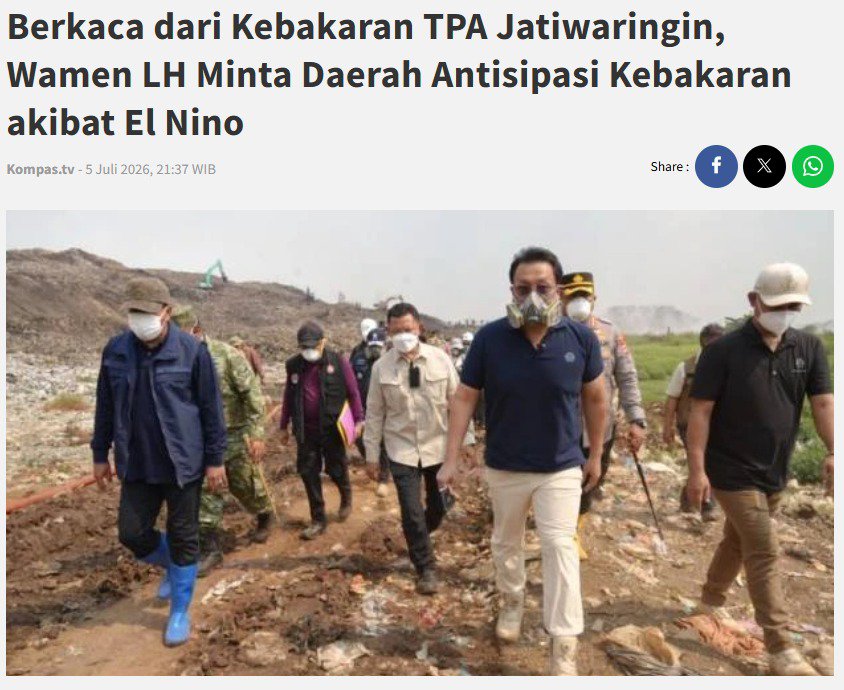 lajfur's tweet photo. Wah hati-hati ges, tetep jaga lingkunngan ya. Katanya ada potensi kebakaran di tempat pemrosesan akhir (TPA) lain juga kibat fenomena El Nino https://t.co/PF8AxT0r5o