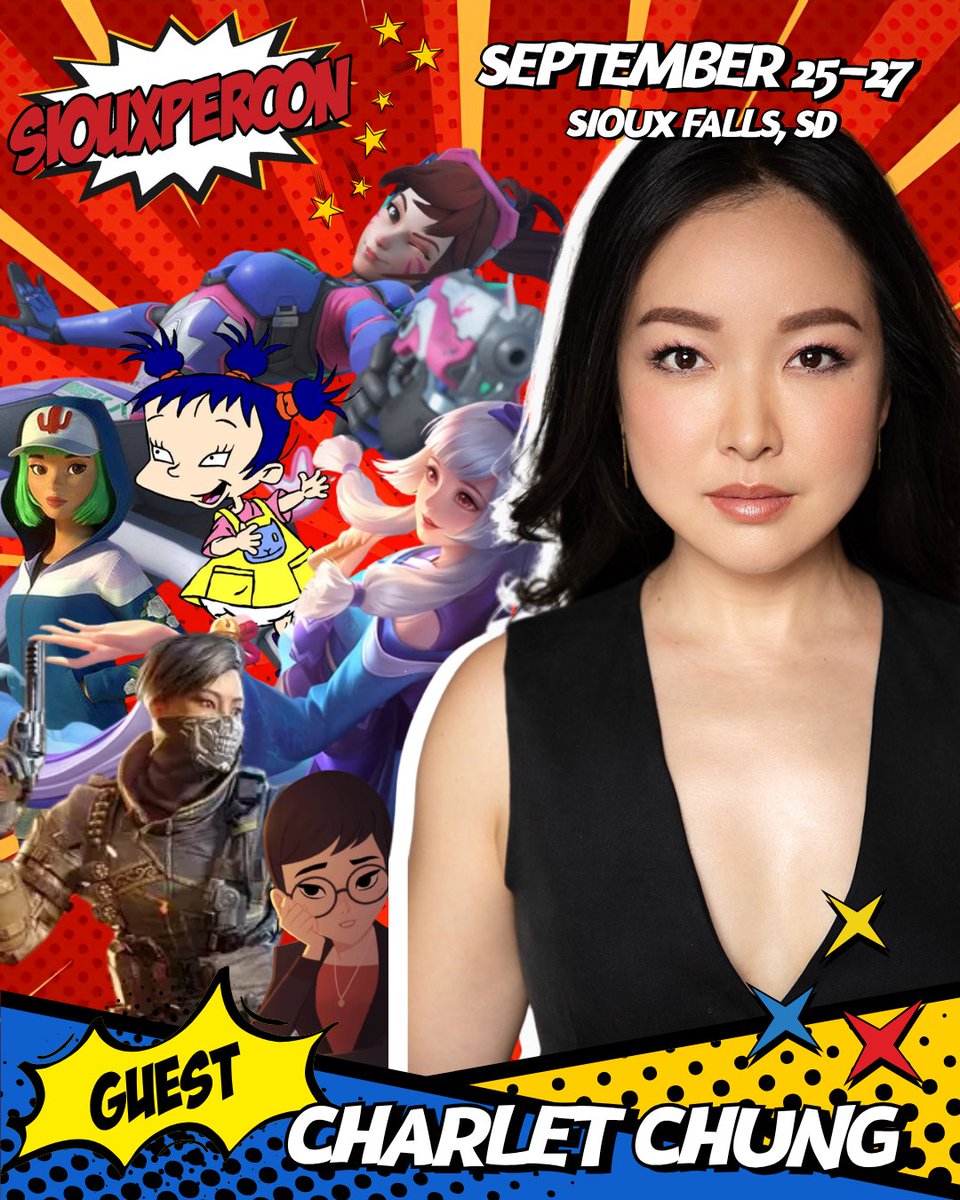 SiouxperCon's tweet photo. Suit up, heroes🦸‍♀️
https://t.co/oQ6BudFUGj’s iconic voice is rolling into Sioux Falls! Charlet Chung brings her powerhouse talent from Overwatch, Call of Duty, Mobile Legends, Carmen Sandiego, Rugrats, and more to SiouxperCon this September!
@CharletChung https://t.co/lglyAu3c3w