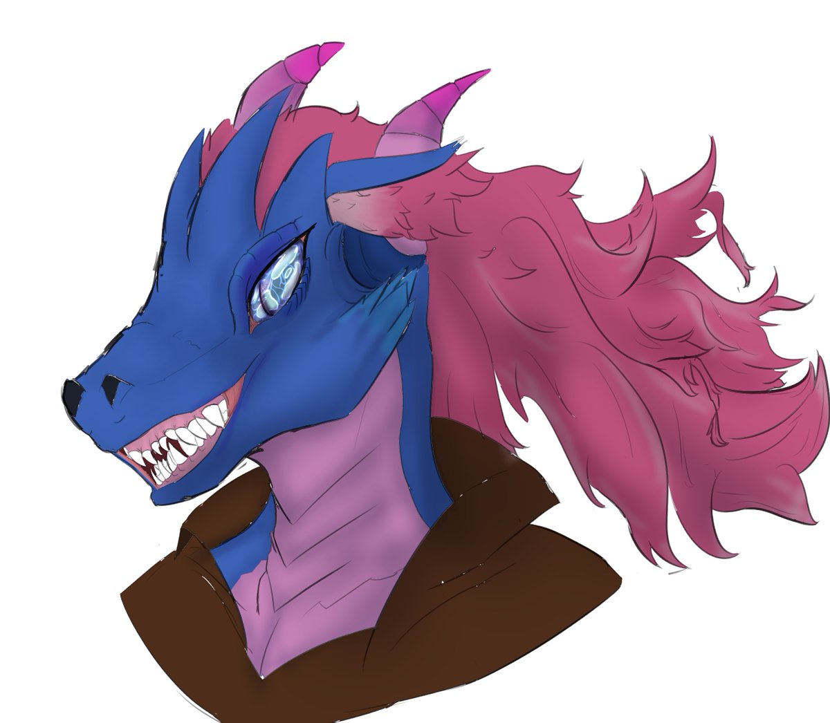 Funfrufunk's tweet photo. Coloured sketch practice. Old OC, wanted to give it a touch up.  I can draw a decent Dragon but not a decent Collar. https://t.co/bIvTwRv8UI