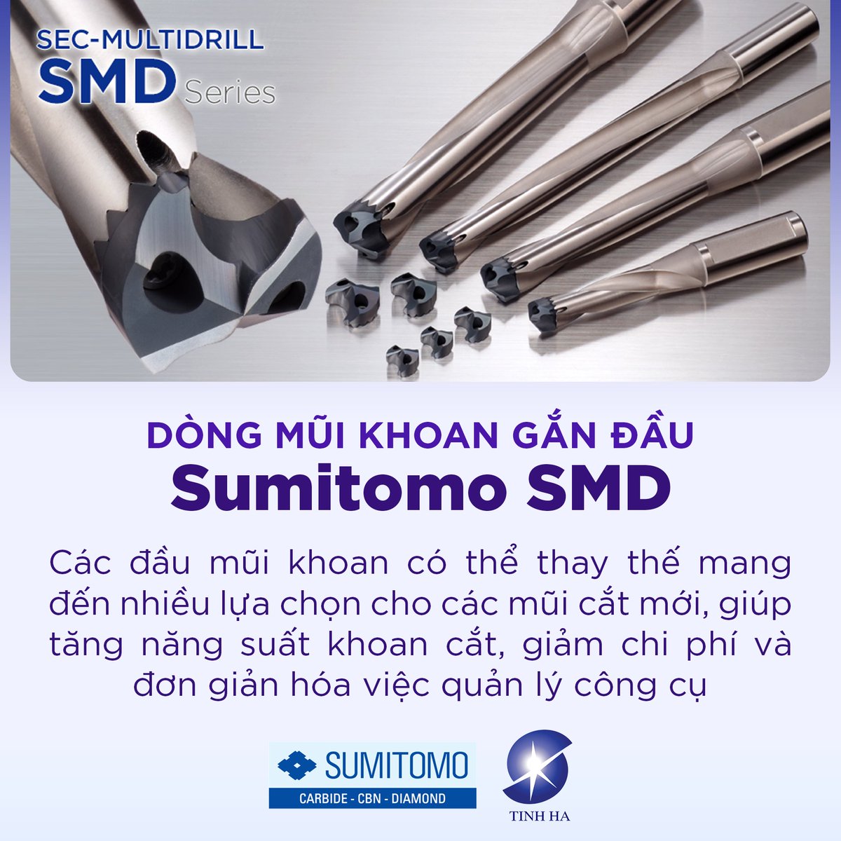 CtyTinhHa's tweet photo. SUMITOMO SMD - MŨI KHOAN CÓ THỂ THAY THẾ ĐẦU GIÚP TỐI ƯU CHI PHÍ
>> Xem thêm thông tin sản phẩm tại: https://t.co/0Tlh1NFDvN
Liên hệ Tinh Hà - Đại lý ủy quyền Sumitomo tại Việt Nam để được tư vấn nhiều hơn!
#Sumitomo #TinhHa #SMD #MũiKhoanCNC #Drills https://t.co/H9lXHOeiGz