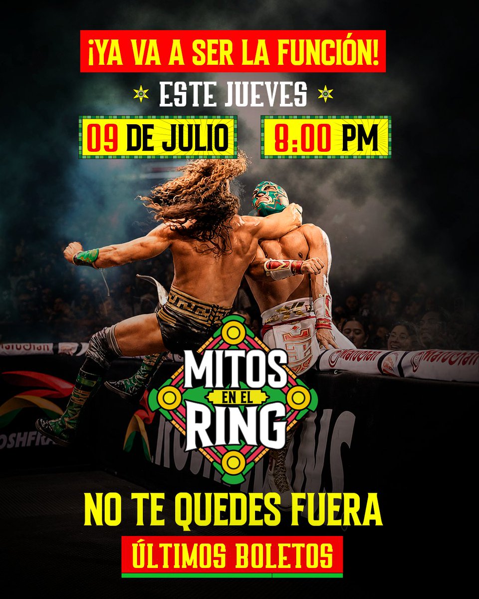 CMLL_OFICIAL's tweet photo. 🎟️ Últimos boletos disponibles en https://t.co/TZY5wdzgTD y taquillas de la Arena México.
Aquí no se cuenta la historia... La historia se lucha.
#MitosEnElRing #ArenaMexico #LuchaLibre #CMLL #CDMX #QueHacerEnCDMX

https://t.co/ATxV6pIQ9o https://t.co/0RlAqY0jQn