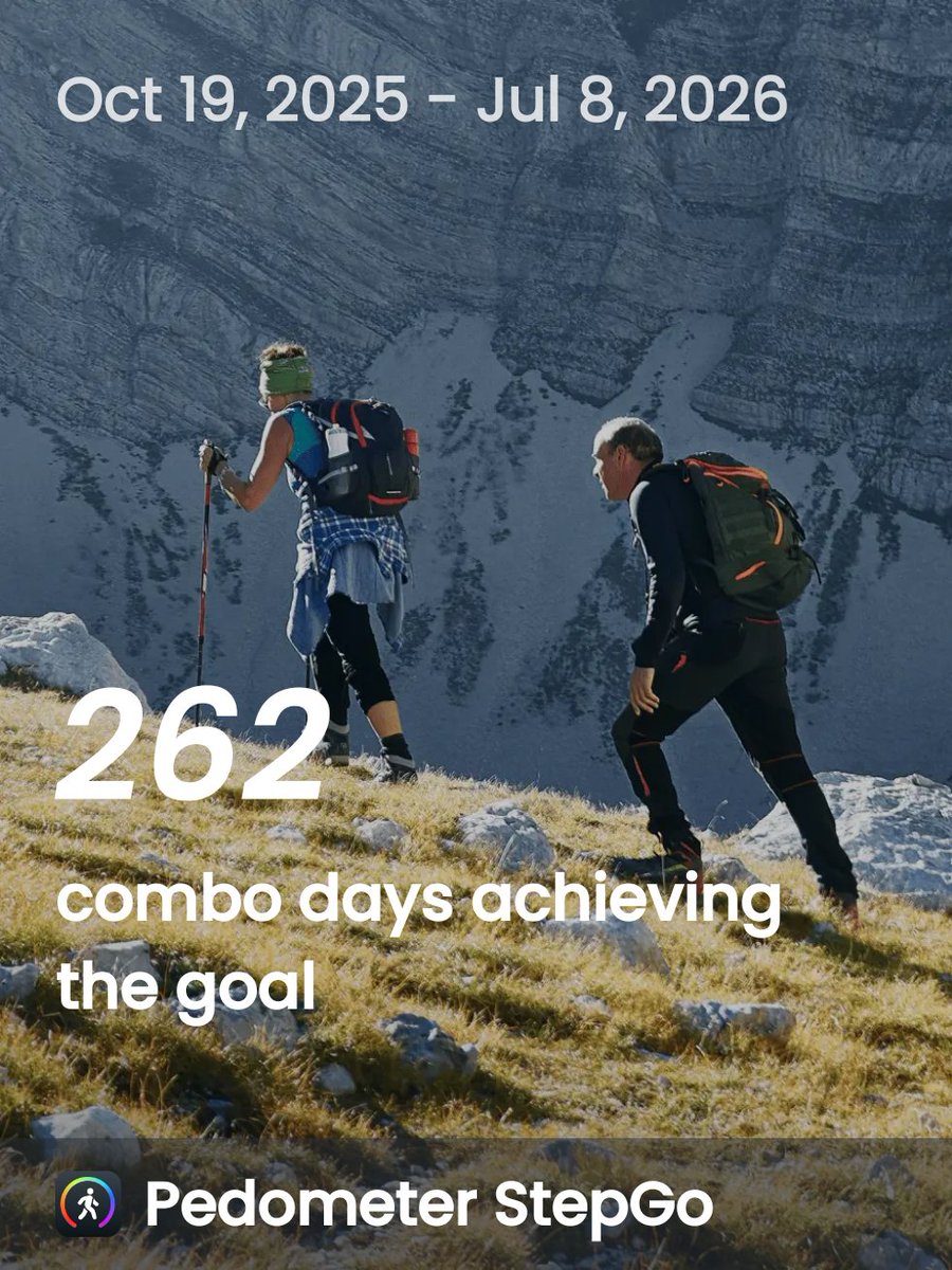 turtlefstp's tweet photo. Hit my step goal for 262 combo days on Pedometer StepGo! Come join me: https://t.co/VRfoxozMk4 https://t.co/hTAQypLidY