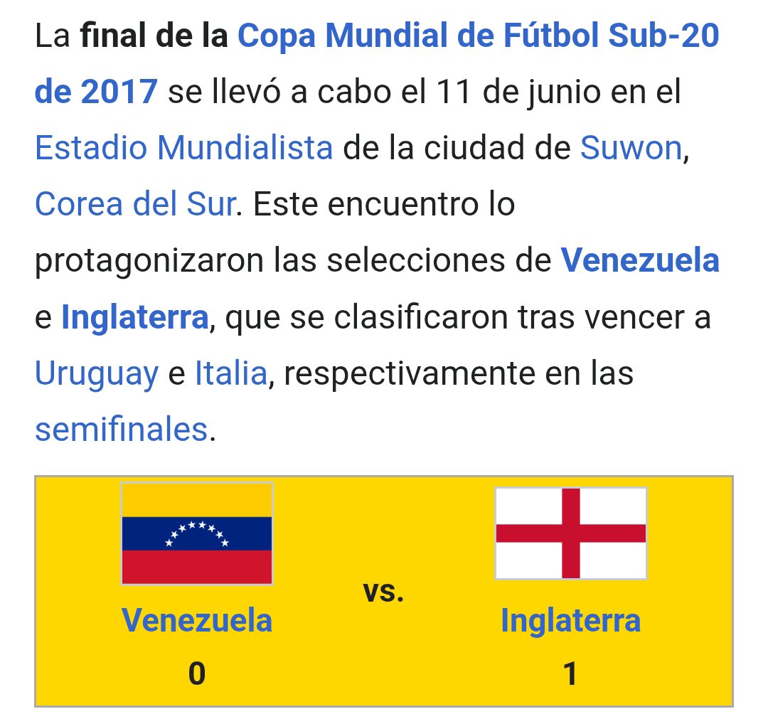CleiberGm's tweet photo. @imbackr24242 @RojoNegroClub Disculpa pero, eso era una copa amateur, por ejemplo, Venezuela llego a una final del mundo de la FIFA (sub 20) en 2017 cosa que no ha hecho Colombia que si es un país futbolero. ☝🏻🙂 https://t.co/ouVaFtKjKq