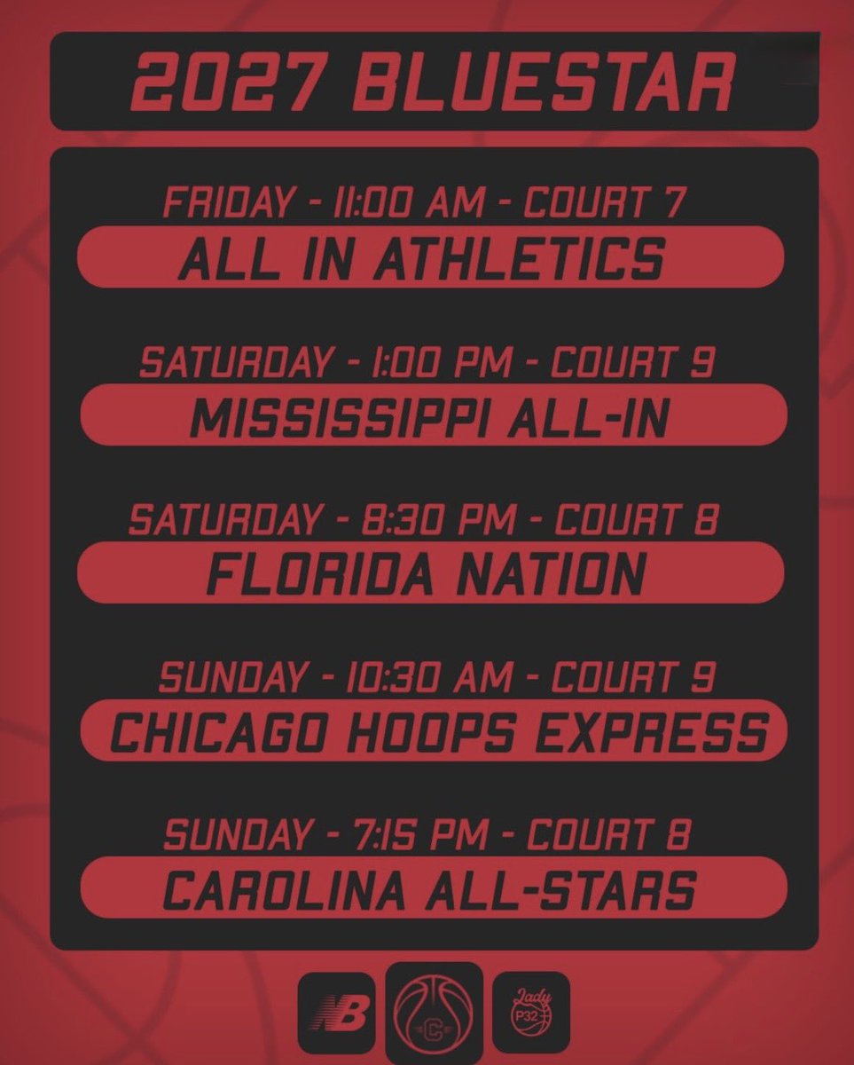 EllieMcC_2027's tweet photo. Here is my schedule for this upcoming weekend in Cincinnati, Ohio! I’m excited to play against new competition! 

@mikemillsnc @JrAllStarMN https://t.co/hZFfv7rir2