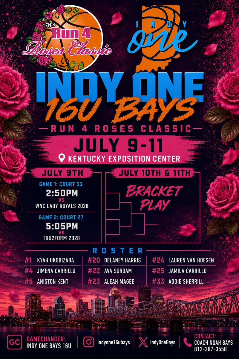 IndyOneBays's tweet photo. The Roses starts tomorrow!!! Can’t wait to get back on the court coaching this team again!! #WeAreOne @IndyOneEYBL @dannyriego https://t.co/9JVerOfWSv
