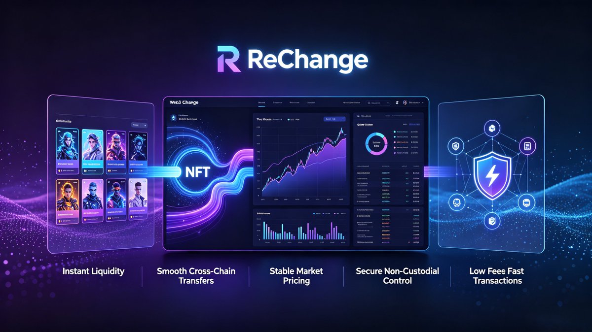rechange_nft's tweet photo. 💸Discover the smarter way to manage your NFTs with ReChange
✨Enjoy instant liquidity, smooth cross-chain transfers and stable market pricingBuilt-in safe custody 
mechanism ensures full asset controlLow fees and fast transactions bring you better trading experience https://t.co/C40qd1IH5A