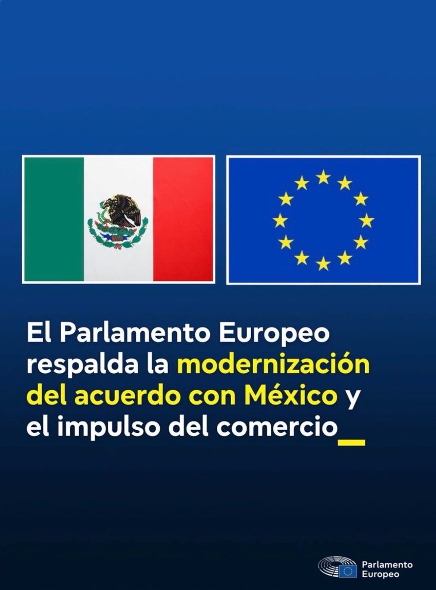 carlosdecimo's tweet photo. La ratificación del Acuerdo Global Modernizado por el @Europarl_EN @Europarl_ES 🇪🇺@UEenMexico fortalece a México 🇲🇽 como potencia comercial

Ya que sumado al TMEC somos el puente  estratégico del mundo 🌎 https://t.co/5I09SF3FPC