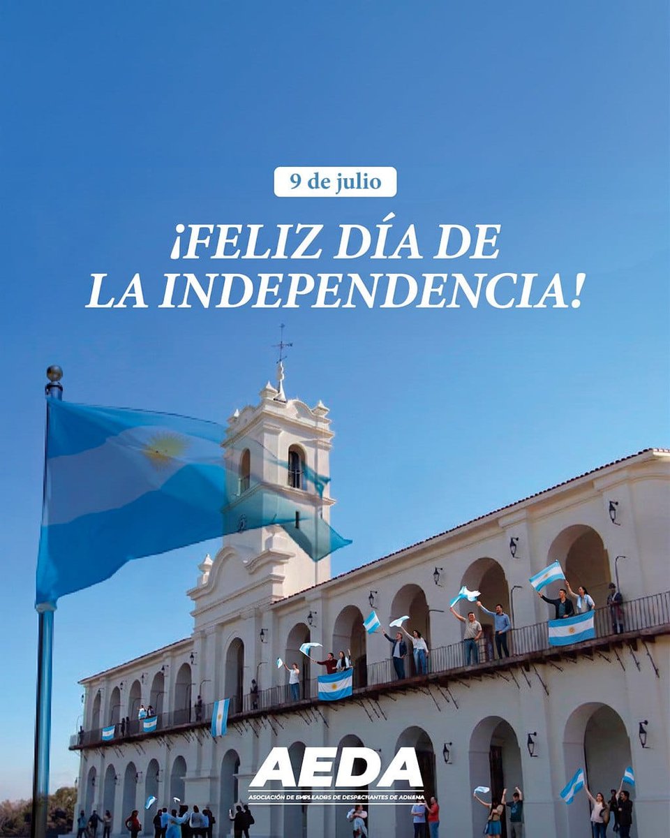 AEDA_ok's tweet photo. 🇦🇷 ¡Feliz Día de la Independencia!

Un 9 de julio de 1816, en Tucumán, nuestros próceres dieron el paso fundamental hacia la libertad, declarando la Independencia de nuestra Argentina.

¡Viva la Patria!

AEDA Comisión Directiva

#AEDA #OSEDA #9DeJulio #DíaDeLaIndependencia https://t.co/qG4D6TVCzG