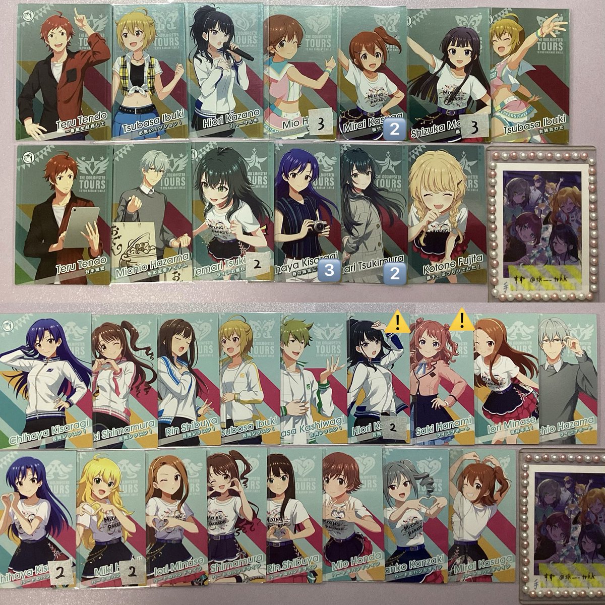 sk___trhk's tweet photo. 交換
アイドルマスターTOURS  ツアマス  ツアーズレア

譲: 画像1-3
求: 画像4,5

数字があるものはその枚数分あります。未記入は1枚のみです。
⚠️つきのものは白欠けがあります。
リプライいただければ、詳しいお写真提示させて頂きます。そのあと辞退していただいても構いません◎ ↓ https://t.co/QSk8EFnhbE