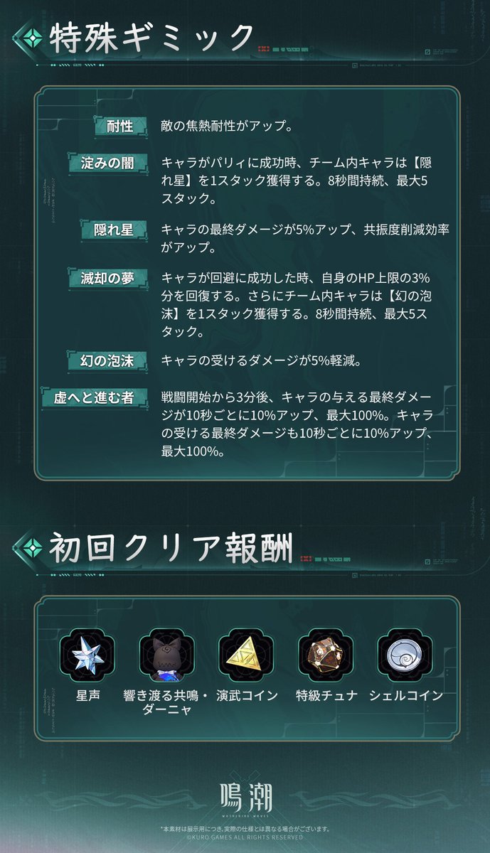 WW_JP_Official's tweet photo. ホロタクティクスチャレンジはまもなくアプデ予定！

<ホロタクティクス・演武>は戦闘力を試すには最適な場所、漂泊者に最も強い相手を提供しています。そしてついに、新たな「ホロタクティクス・ダーニャ」チャレンジはVer.3.5にて実装予定！

#鳴潮
#鳴潮3ꓸ5 https://t.co/PTGQezwvTd